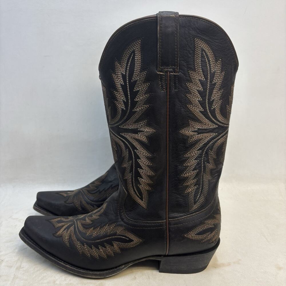 Ariat Ryman Mens Size 10.5 EE Dark Brown Snip Toe Leather Cowboy Boots